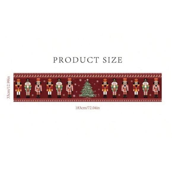 Nutcracker Christmas Table Runner Red 72X12” new - Picture 2 of 4